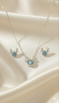 D’ORO ANTLER GEM SET | Azure Crystal & Silver Nature-Inspired Duo