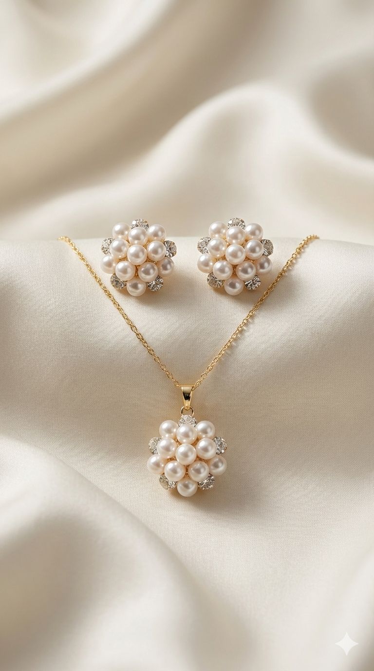 🌸 D’ORO – Garden of Pearls Set