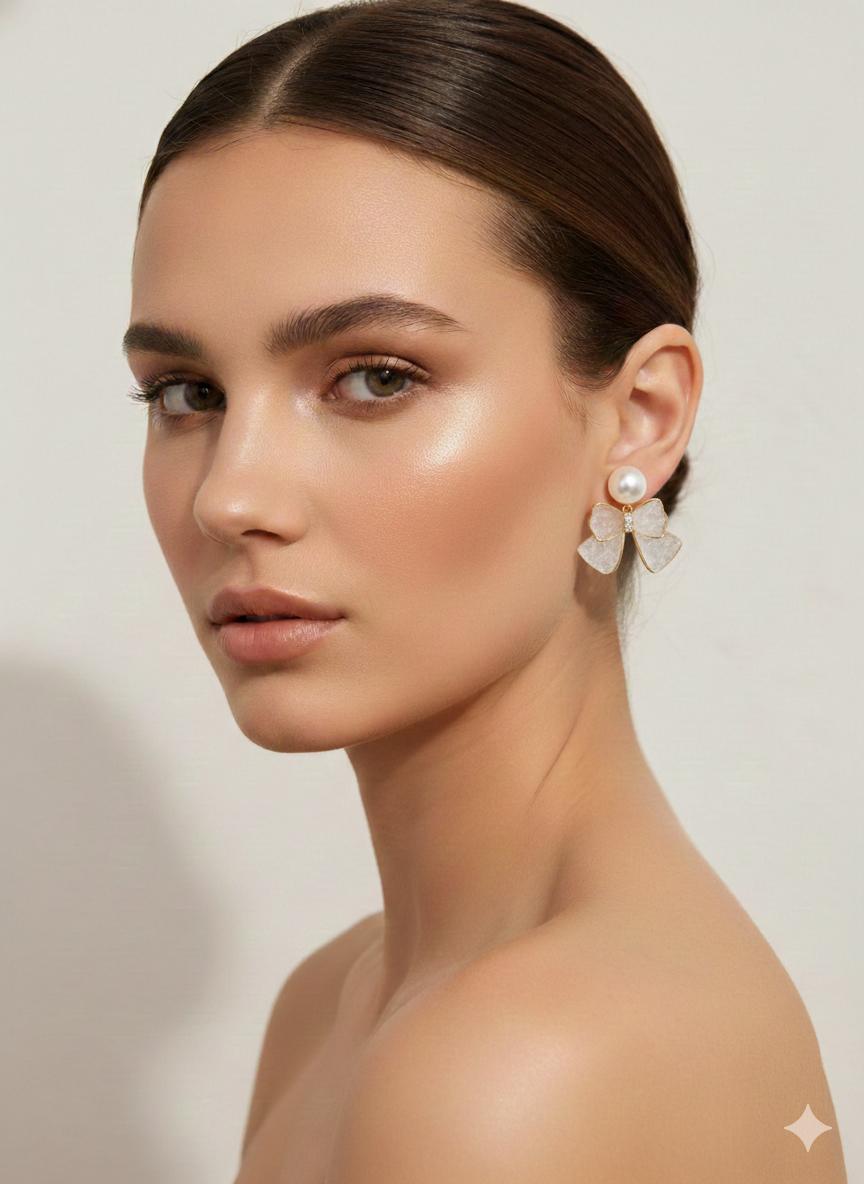 D’ORO—FIOCCO | Pearl & Textured Bow Statement Earrings